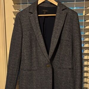 Ann Taylor Women's Herringbone Blazer in Charcoal Gray